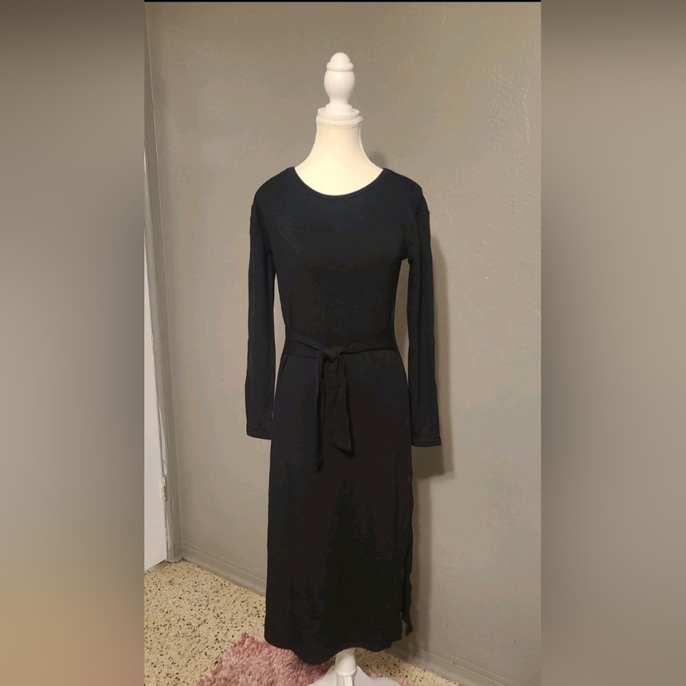 BB Dakota Steve Madden Chic Black Knit Long Sleeve Dress with Tie Waist NWT XS - Picture 11 of 11